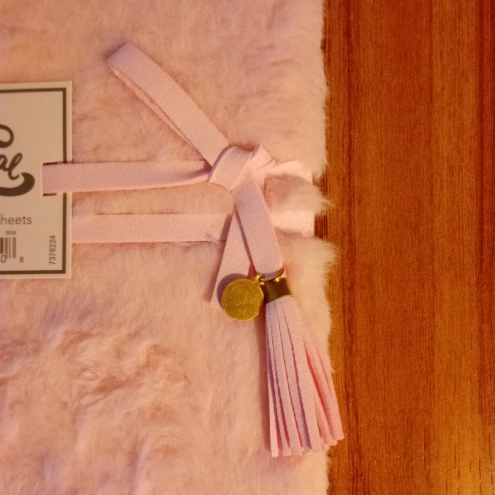 Pink Furry Ruled Page Writing Journal With Ribbon - Picture 2 of 3